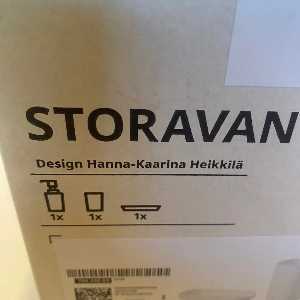 IKEA STORAVAN Bathroom Set White New 3-Piece Soap Dispenser Dish Holder